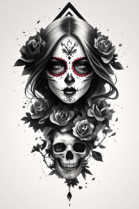 death-symbol-tattoo-spectral-surrealism-dreamscape – tattoo design ideas free ai generated – Gallery: muerta-inkby-ai