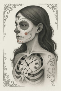 symbolic-lady-tattoo-ghastly-realism-real-ink-flow – tattoo design ideas free ai generated – Gallery: muerta-inkby-ai