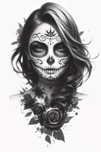 lady-with-line-tattoo-whispering-surrealism-ethereal-textures – tattoo design ideas free ai generated – Gallery: muerta-inkby-ai