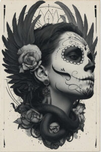 gothic-motif-tattoo-sombre-neotraditional-enhanced-shading – tattoo design ideas free ai generated – Gallery: muerta-inkby-ai