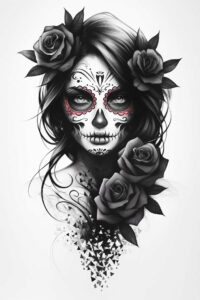 lady-with-line-tattoo-faded-memory-neotraditional-rich-shading – tattoo design ideas free ai generated – Gallery: muerta-inkby-ai