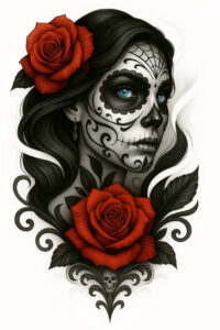 death-symbol-tattoo-freaky-surrealism-mysterious – tattoo design ideas free ai generated – Gallery: muerta-inkby-ai
