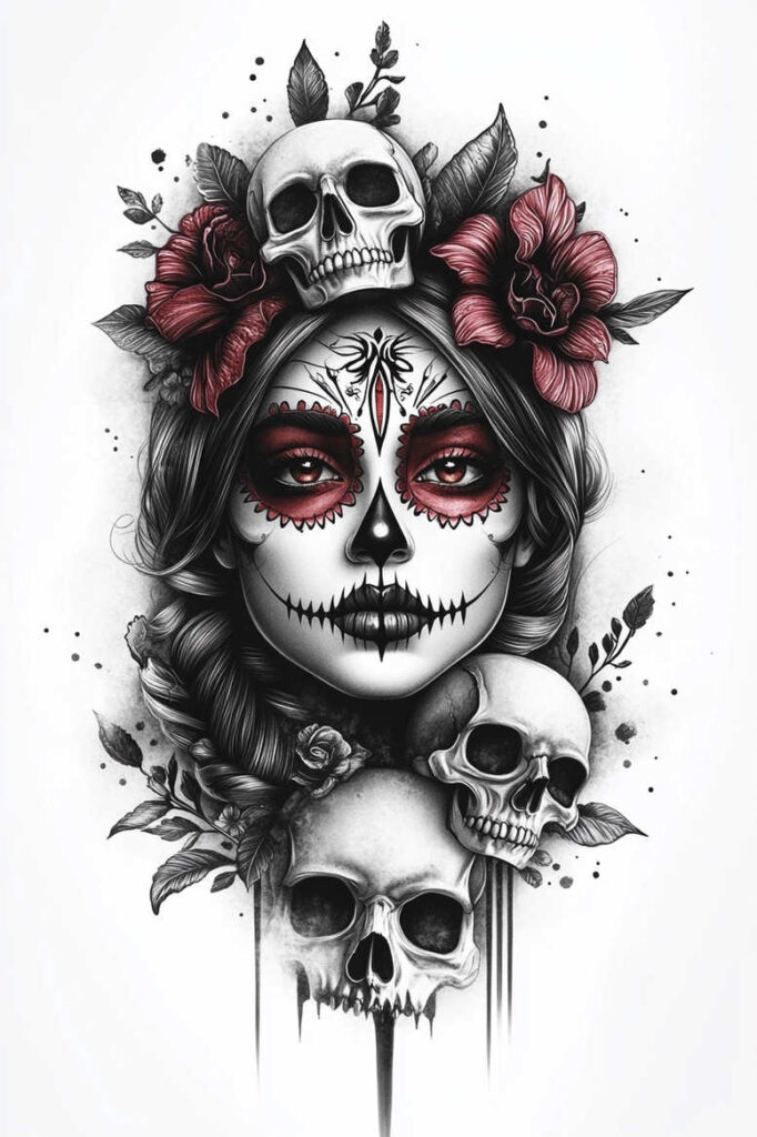 muerta tattoo design ideas Surrealism ethereal artistic for shoulder blade