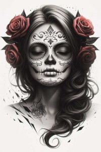 muerta tattoo design ideas Surrealism psychic energy celebration for arm