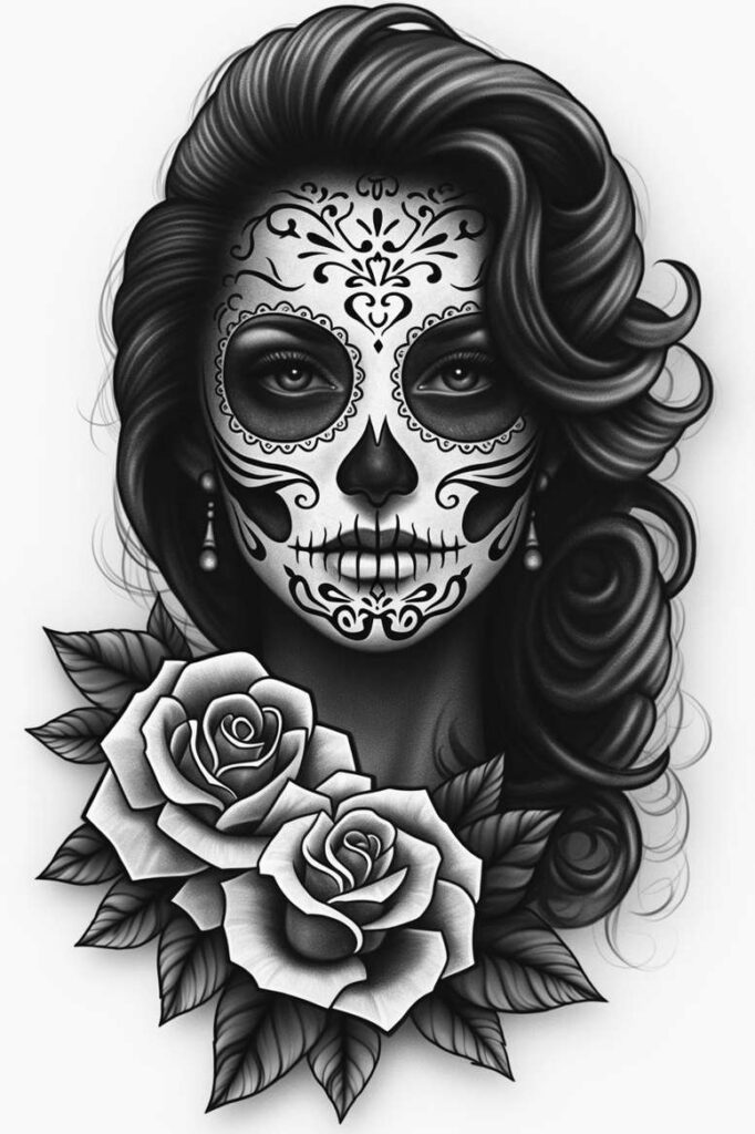 muerta tattoo design ideas matte-finish colorful endurance and power