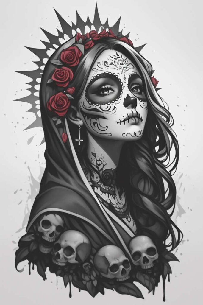 muerta tattoo design ideas dynamic linework cultural symbol embodying strength