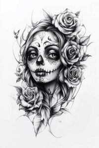 muerta tattoo design ideas Realism reflection effect detailed embodying courage