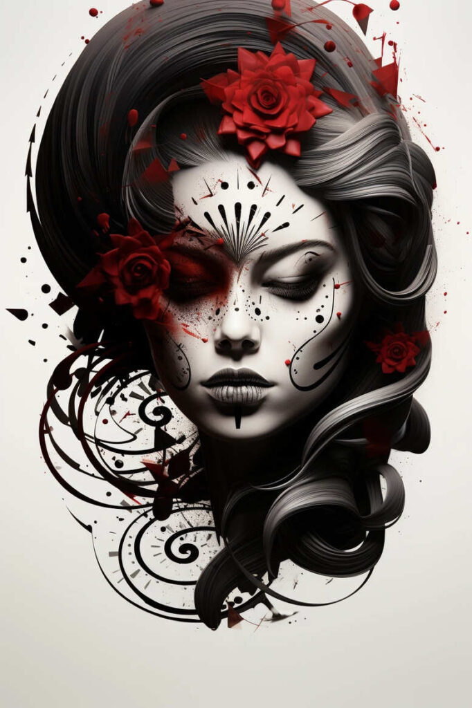 muerta tattoo design ideas Realism refined lines festive motifs for heel