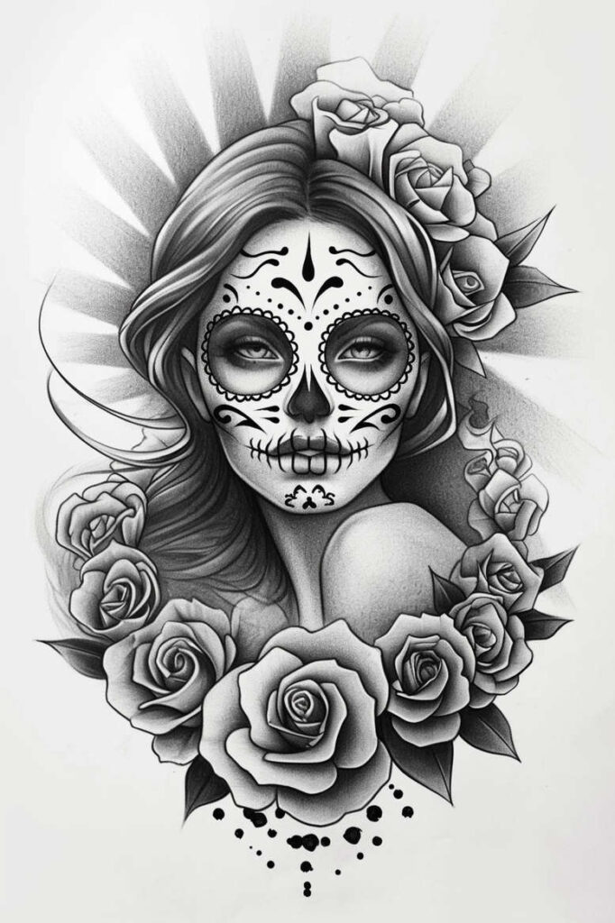 muerta tattoo design ideas Surrealism altered reality folk art for lower arm