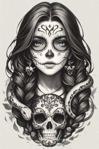 muerta tattoo design ideas soft blending intricate patterns for outer arm