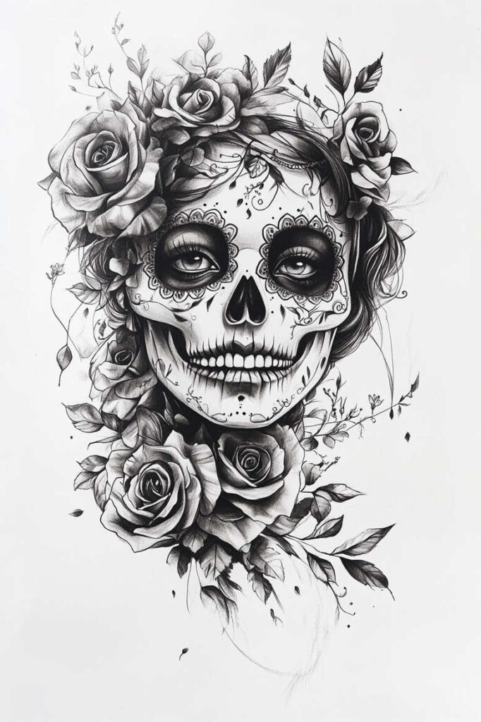 muerta tattoo design ideas Surrealism disorienting intricate patterns for sternum