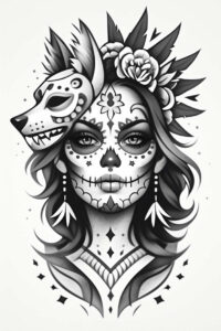 muerta tattoo design ideas fisheye ornamental lines for upper arm