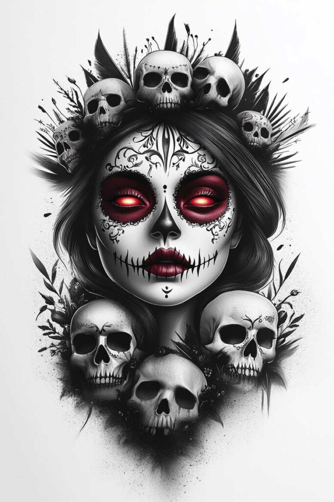 muerta tattoo design ideas crisp skeletal symbolising strength