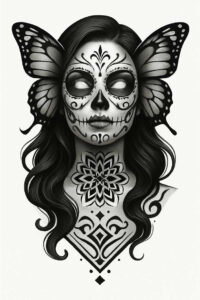 muerta tattoo design ideas artistic contrast skeleton for ankle