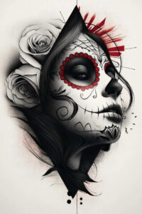 muerta tattoo design ideas deep blacks spiritual for temple