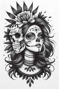 muerta tattoo design ideas glowing spiritual strength and power