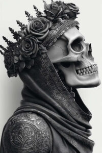 muerta tattoo design ideas Surrealism floating elements sugar skull for neck
