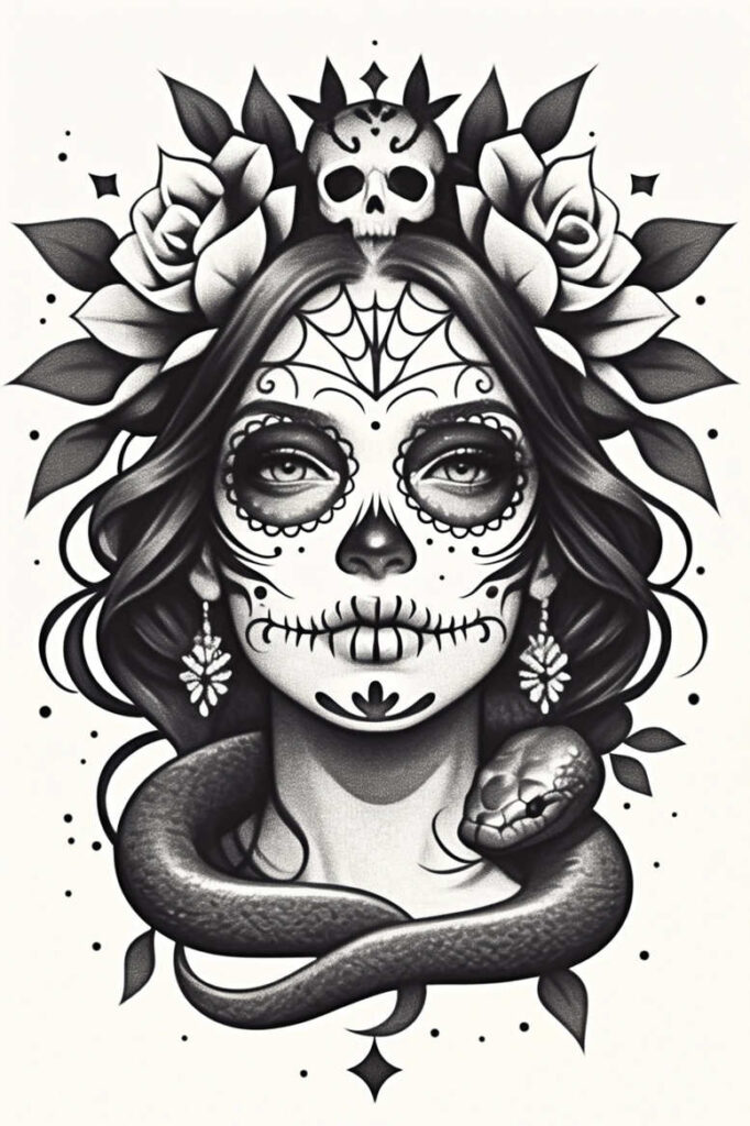 muerta tattoo design ideas ultra-detailed symbolic celebration shows endurance