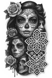 muerta tattoo design ideas refined lines traditional symbolising determination