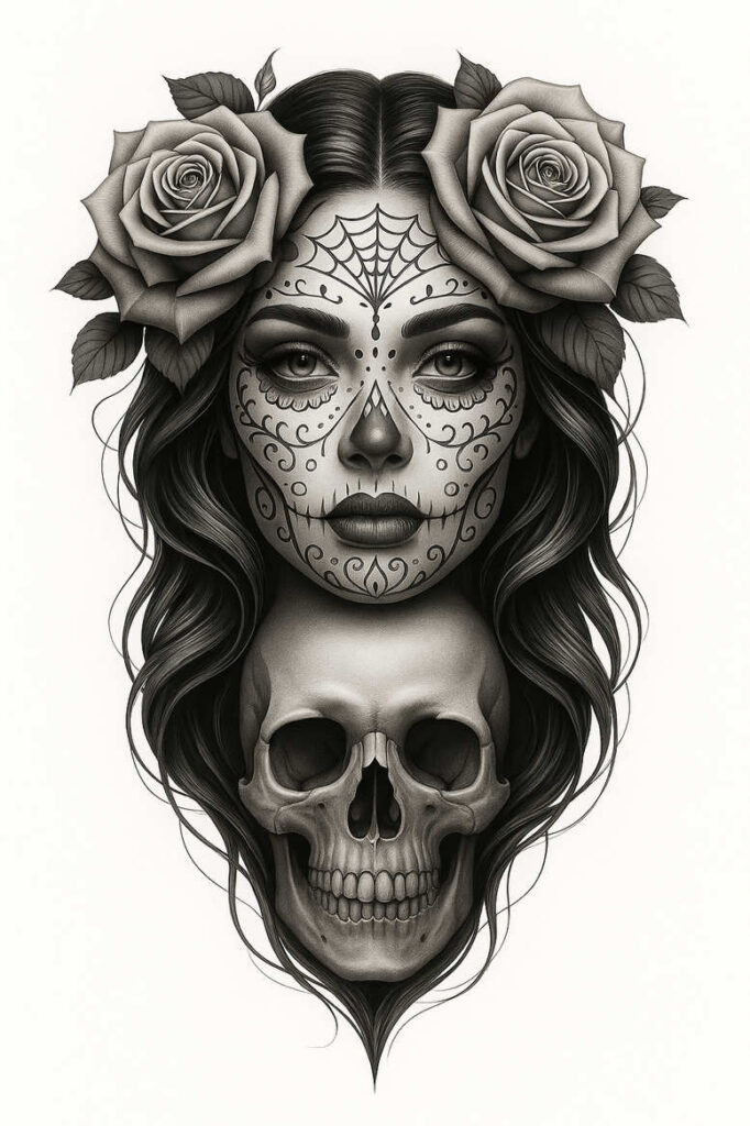 muerta tattoo design ideas vintage influence traditional tattoo for neck