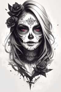 muerta tattoo design ideas layered fill traditional tattoo for triceps