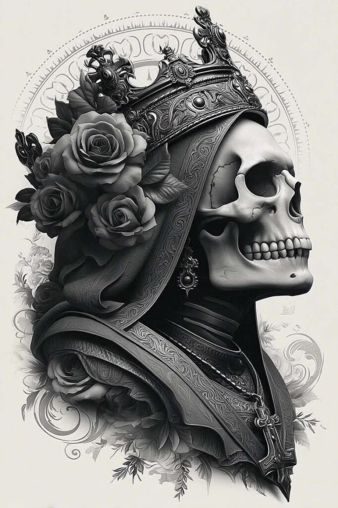 muerta tattoo design ideas Realism high definition vibrant design for spine