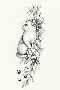animals-and-shadow – tattoo design ideas free ai generated – neotraditional-layered-fill – for-lower-chest – Gallery: news-inkby-ai