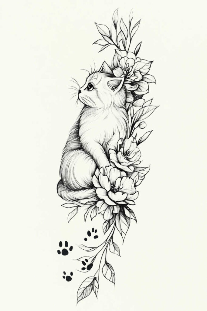 animals-and-shadow – tattoo design ideas free ai generated – neotraditional-layered-fill – for-lower-chest – Gallery: news-inkby-ai