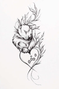 animals-in-art – tattoo design ideas free ai generated – realism-fine-lines – for-lower-chest – Gallery: news-inkby-ai
