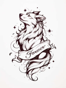 animals – tattoo design ideas free ai generated – neotraditional-sharp-contrast – for-behind-ear – Gallery: news-inkby-ai