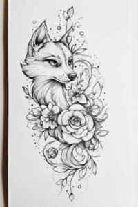 animals-protection-symbol – tattoo design ideas free ai generated – realism-soft-contrast – for-lower-thigh – Gallery: news-inkby-ai