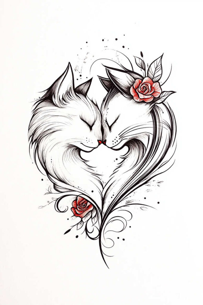 animals-with-contour – tattoo design ideas free ai generated – neotraditional-precise-lines – for-back – Gallery: news-inkby-ai
