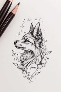 animals-with-detail – tattoo design ideas free ai generated – neotraditional-refined-lines – for-abdomen – Gallery: news-inkby-ai