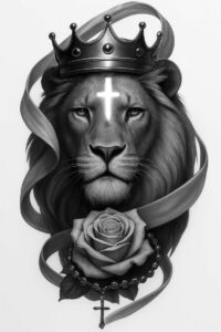 animals-with-flowers – tattoo design ideas free ai generated – realism-tactile-shading – for-collarbone – Gallery: news-inkby-ai