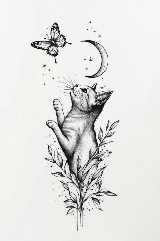animals-with-lines – tattoo design ideas free ai generated – neotraditional-color-depth – for-side-torso – Gallery: news-inkby-ai