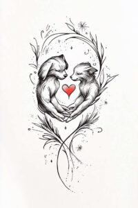 animals-with-ornamental-details – tattoo design ideas free ai generated – neotraditional-bold-texture – for-nape – Gallery: news-inkby-ai