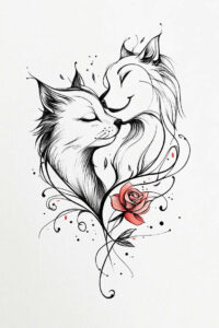 animals-with-tenderness – tattoo design ideas free ai generated – surrealism-ghostly-shapes – for-scapula – Gallery: news-inkby-ai