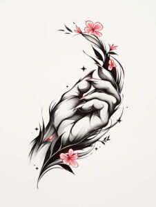 animals-with-wave – tattoo design ideas free ai generated – realism-contour-shading – for-thigh – Gallery: news-inkby-ai