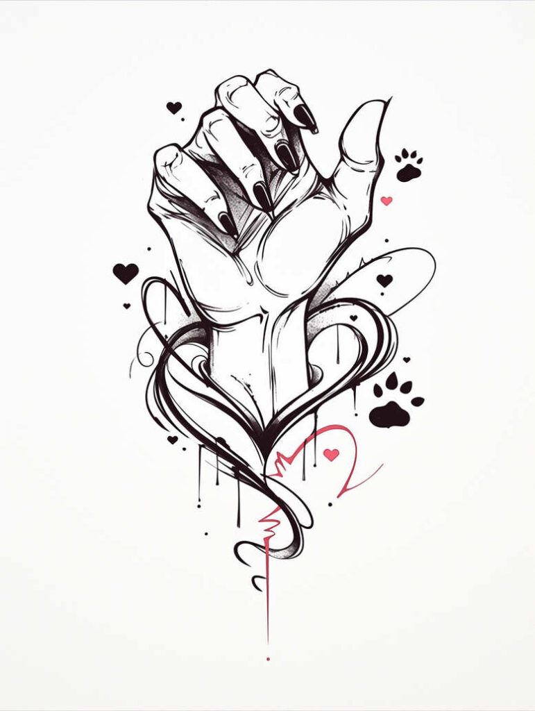 animals-with-wave – tattoo design ideas free ai generated – surrealism-imperfect-symmetry – for-outer-arm – Gallery: news-inkby-ai