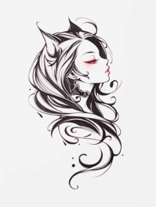 animals-with-wave – tattoo design ideas free ai generated – surrealism-phantasm – for-scapula – Gallery: news-inkby-ai