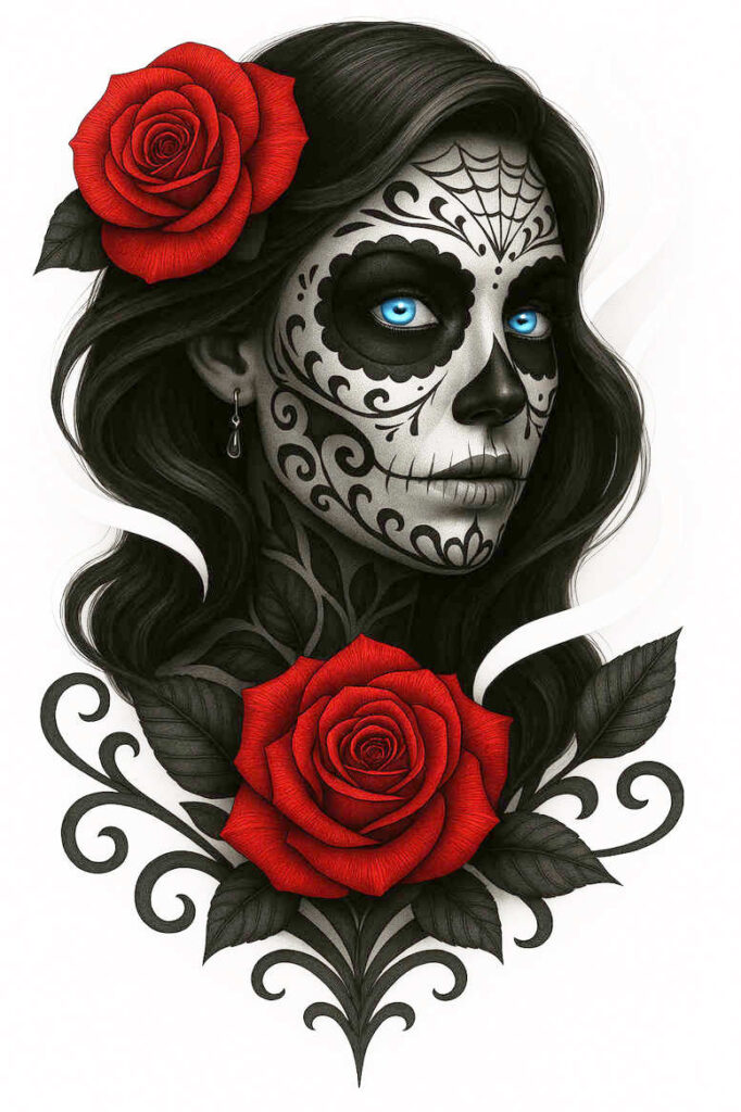 changes – tattoo design ideas free ai generated – neotraditional-soft-shadows – for-lower-thigh – Gallery: news-inkby-ai