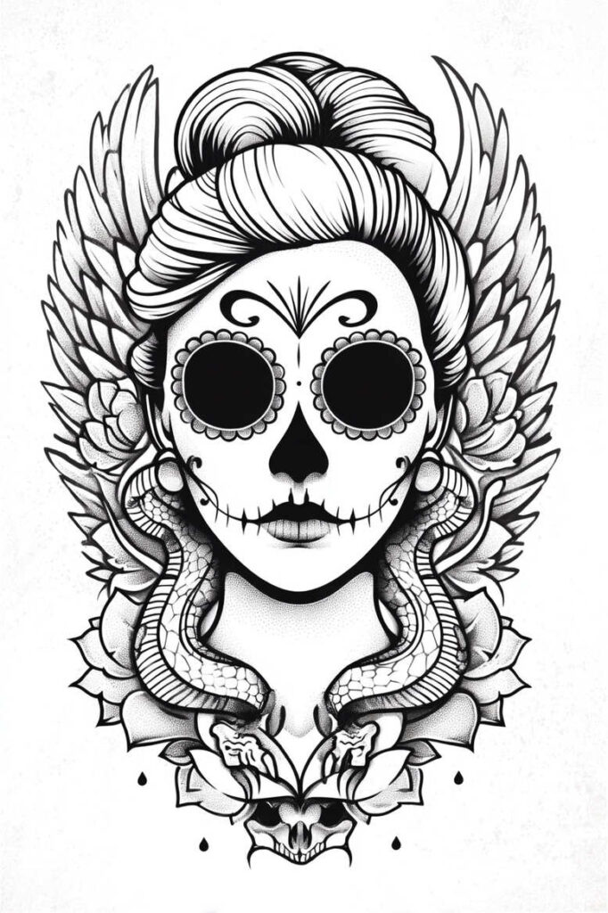 creativity – tattoo design ideas free ai generated – neotraditional-layered-fill – for-lower-chest – Gallery: news-inkby-ai