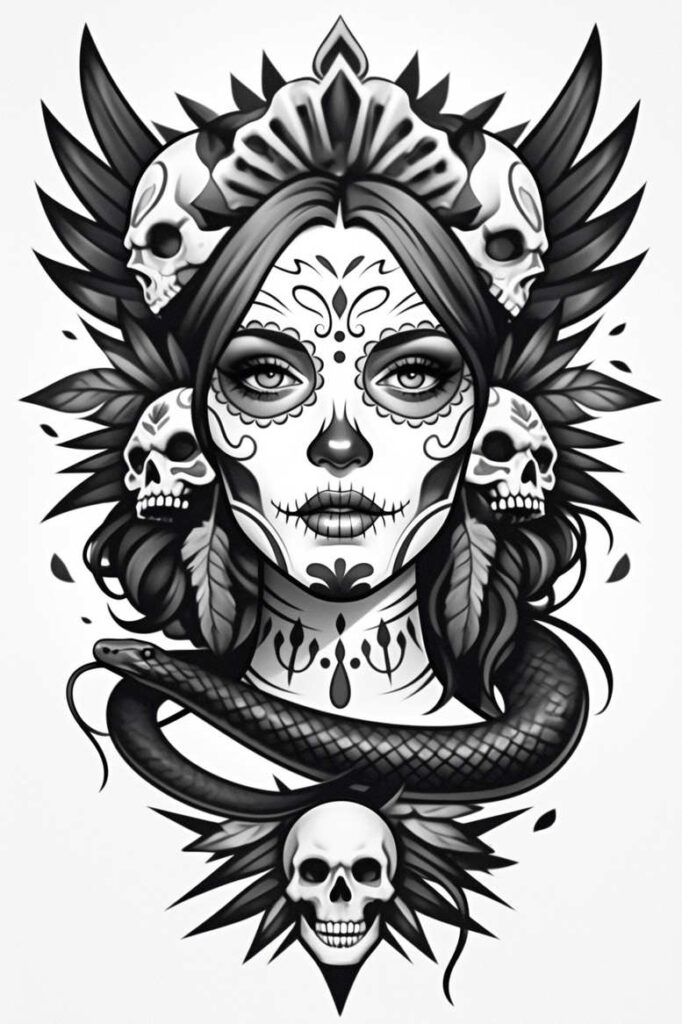 evolution – tattoo design ideas free ai generated – surrealism-metamorphosis – for-nape – Gallery: news-inkby-ai
