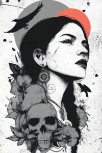 for-women – tattoo design ideas free ai generated – realism-smooth-blackwork – for-upper-arm – Gallery: news-inkby-ai