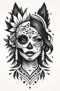 futuristic-patterns – tattoo design ideas free ai generated – neotraditional-artistic-contrast – for-triceps – Gallery: news-inkby-ai