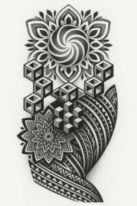 futuristic-patterns – tattoo design ideas free ai generated – realism-precise-anatomy – for-shoulder – Gallery: news-inkby-ai