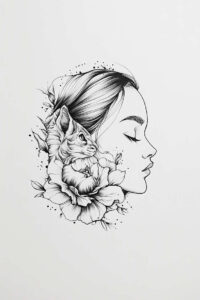 geometric-animals – tattoo design ideas free ai generated – neotraditional-expressive-lines – for-upper-thigh – Gallery: news-inkby-ai