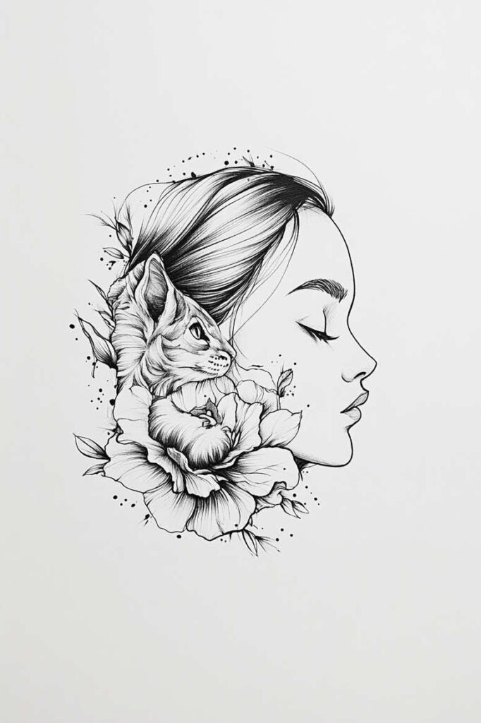 geometric-animals – tattoo design ideas free ai generated – neotraditional-expressive-lines – for-upper-thigh – Gallery: news-inkby-ai