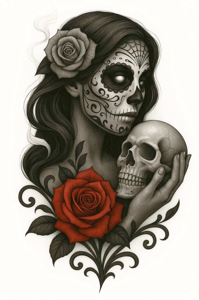 modern-patterns – tattoo design ideas free ai generated – realism-gradient-tones – for-lower-leg – Gallery: news-inkby-ai