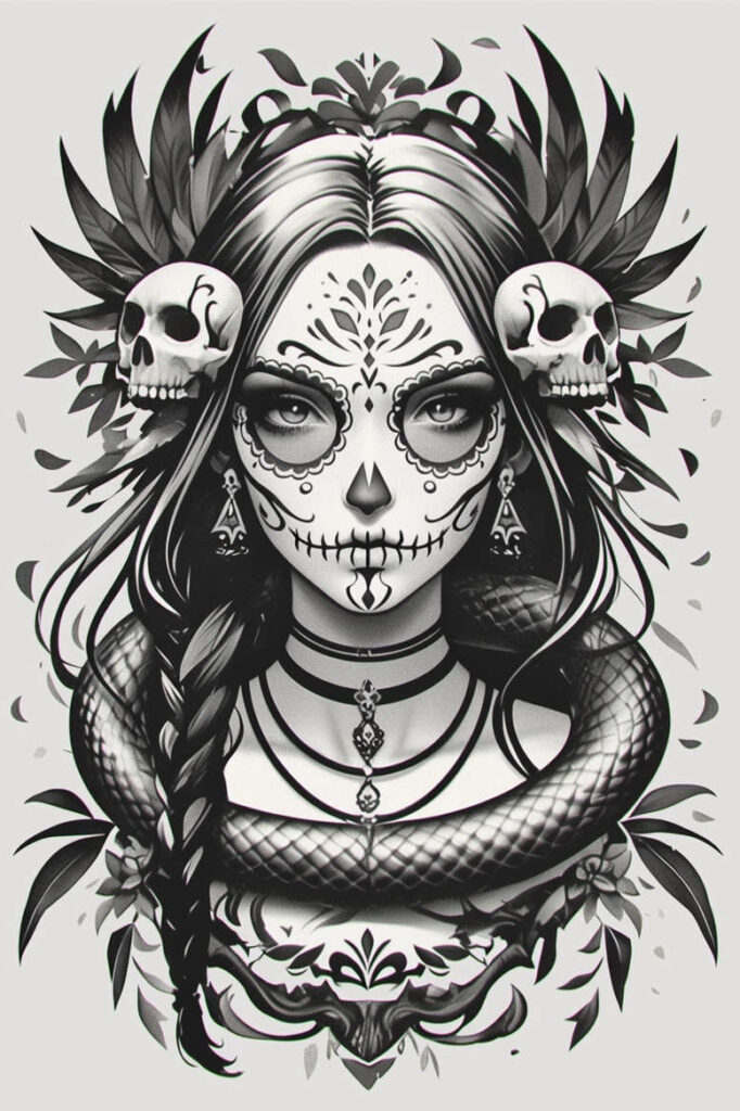 modernity – tattoo design ideas free ai generated – surrealism-enigmatic-aura – for-neck – Gallery: news-inkby-ai